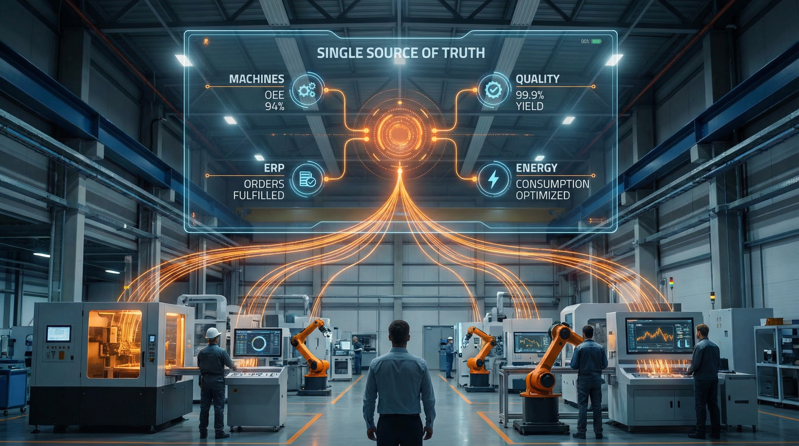 Linienübergreifendes Analytics-Dashboard mit vereinheitlichten Produktionsdaten