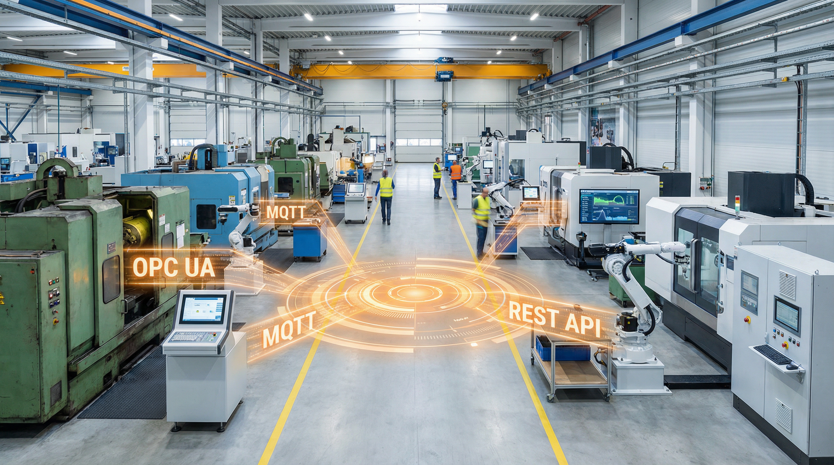 Offene Plattformarchitektur die diverse Fertigungstools und KI-Services verbindet